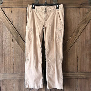 The North Face Beige Convertible Outdoor Hiking Straight Cargo Pants Size 10 EUC
